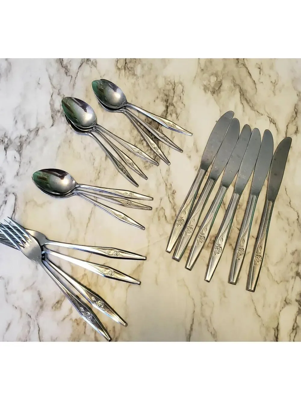 Spritely Rose, Creative Manor, Stainless flatware, 19 pcs, Japan, MCM, Unf80
